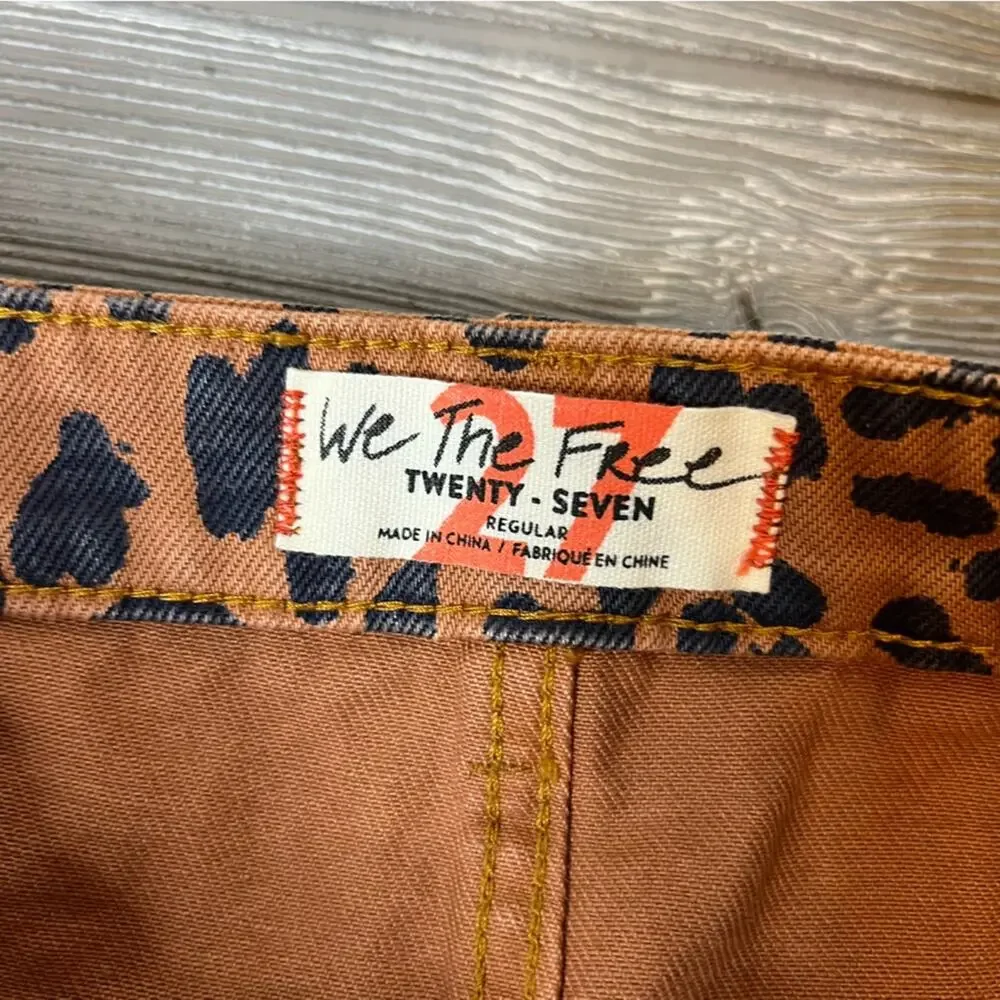 Free People Zip It Up Animal leopard Print Mini Skirt Sz 27